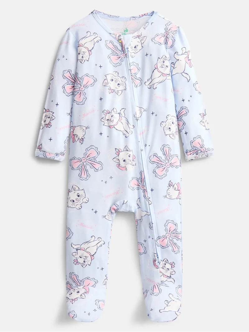 The Aristocats Baby Girls Marie Sleep & Play Footed Pajamas, One Piece, Sizes NB-6/9M | Walmart (US)