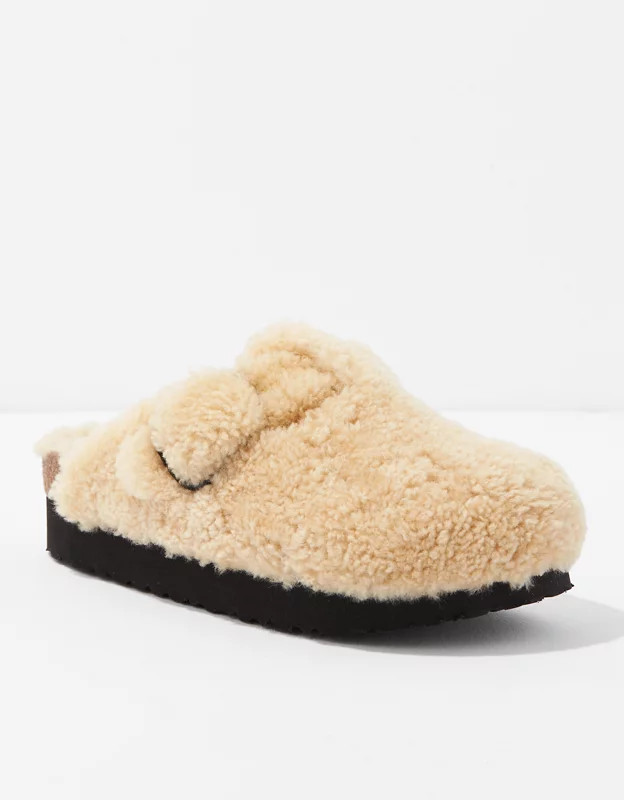 Birkenstock Women's Boston Big Buckle Shearling Clog | American Eagle Outfitters (US & CA)