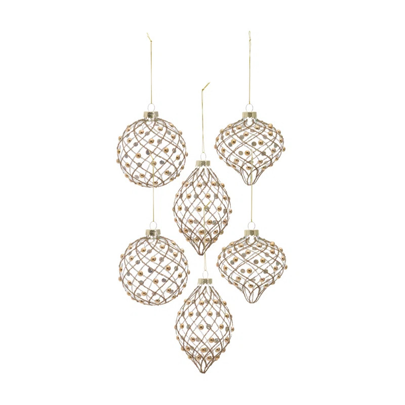 6 Piece Glass Ball Ornament Set | Wayfair North America