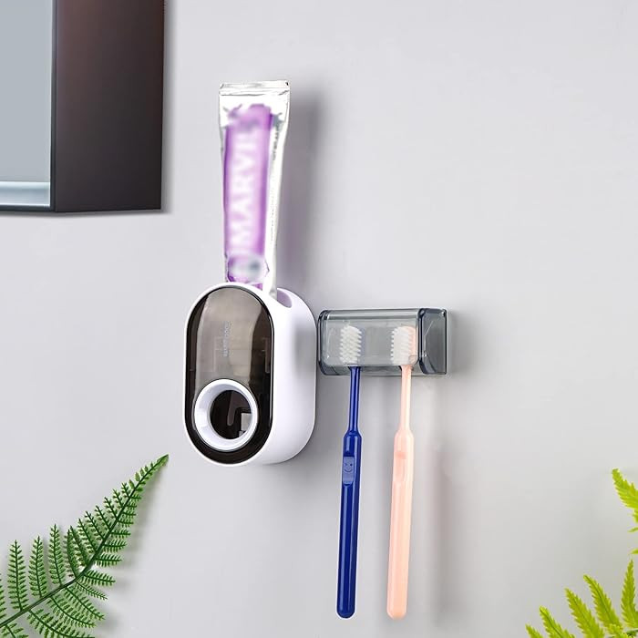 Toothbrush Holder Wall Mounted with Cover for Bathroom, 2 Slots Toothbrush Storage Organizer for ... | Amazon (US)