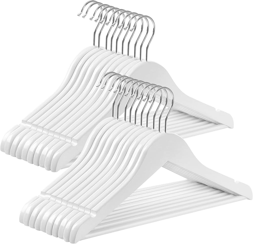 SONGMICS Kids Wooden Hangers 20 Pack, Solid Wood Baby Hangers, Children's Coat Hangers with Pants... | Amazon (US)