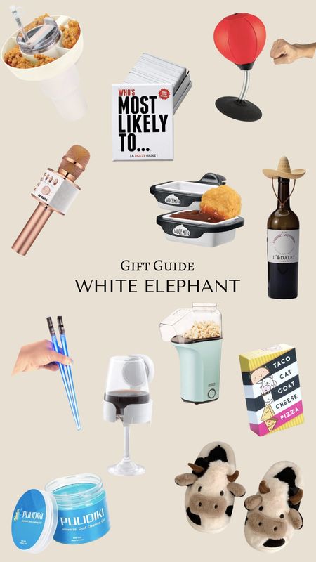 White elephant gift guide!

Funny gifts, games, car essentials, slippers, stanley, karaoke

#LTKfindsunder50 #LTKGiftGuide #LTKHoliday