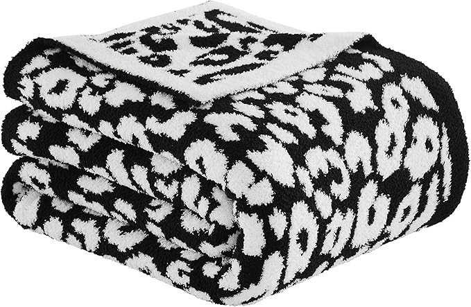 R.SHARE Snow Leopard Cheetah Print Throw Blanket 50x70 Inch Reversible, Super Soft Feather Knit M... | Amazon (US)
