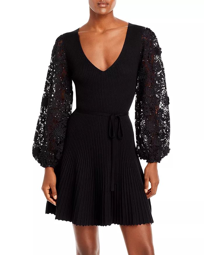 Loa Joss Sequined Lace Sleeve Knit Dress | Bloomingdale's (US)