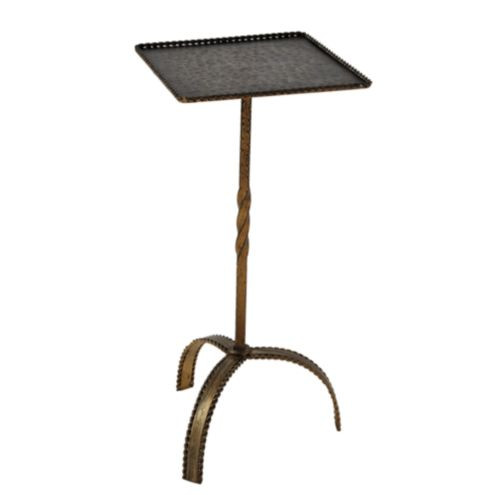 SK Metal Accent Table with Antiqued Mirror Top & Rope Detail | Ballard Designs, Inc.