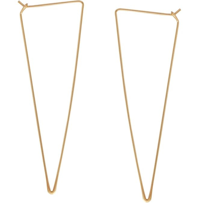 Lightweight Threader Big Hoop Earrings - Hypoallergenic Geometric Thin Wire Loop Drop Dangles, Pl... | Amazon (US)