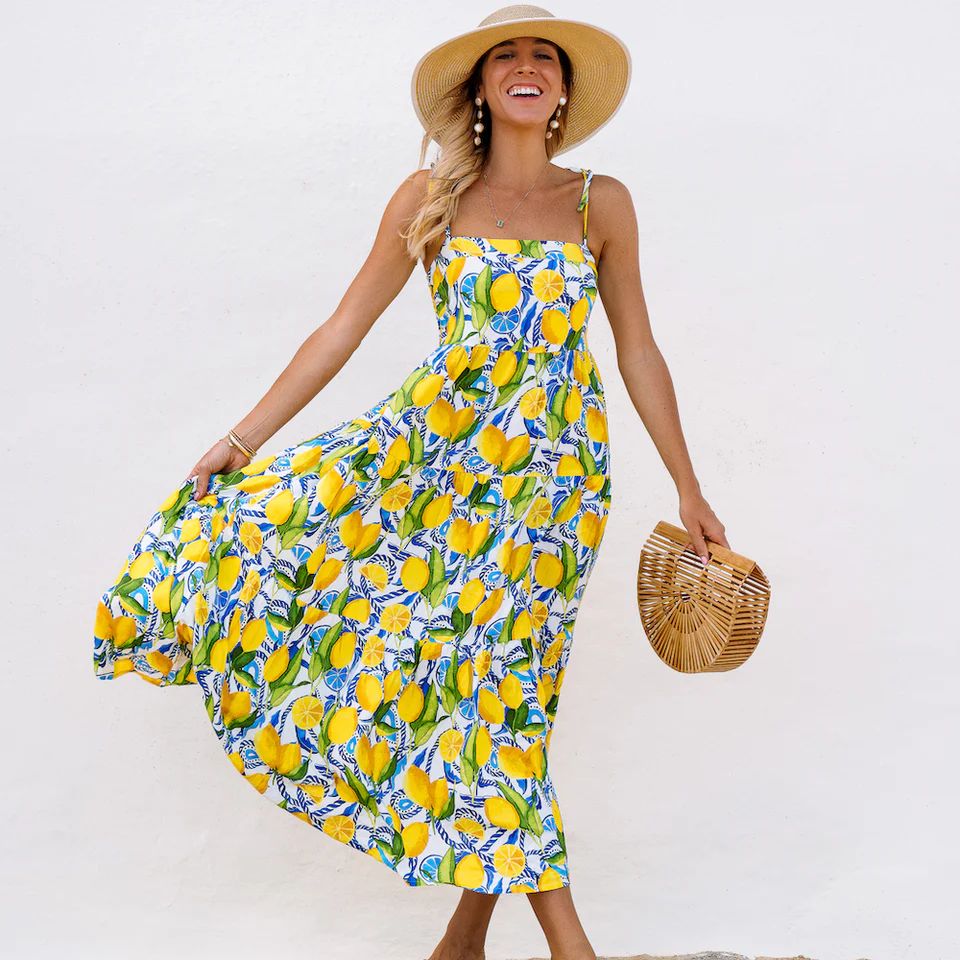 The Positano - Resort Dress by Kenny Flowers | Lemon Print Maxi Dress | Kenny Flowers