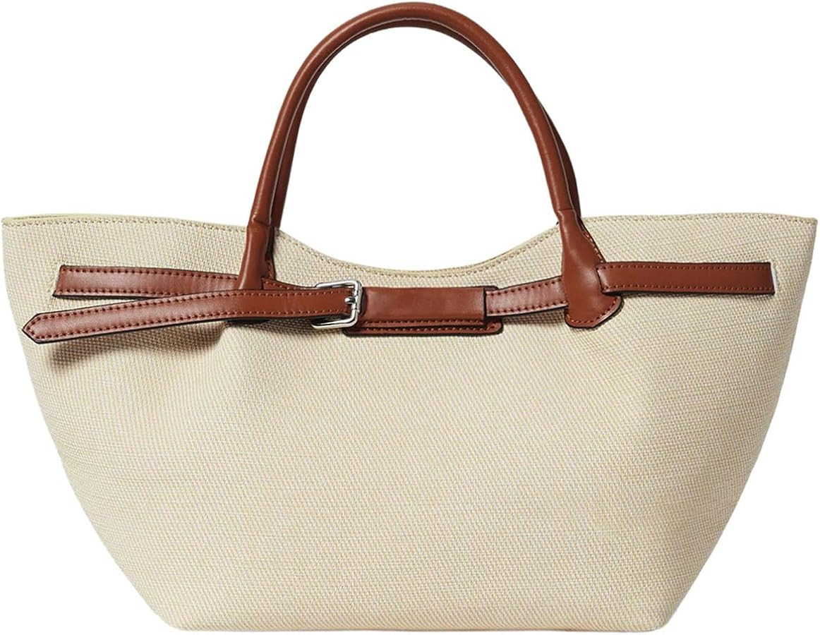 Women's Large Capacity Tote Bags PU Leather Handbag Top Handle Satchel Purses | Amazon (US)