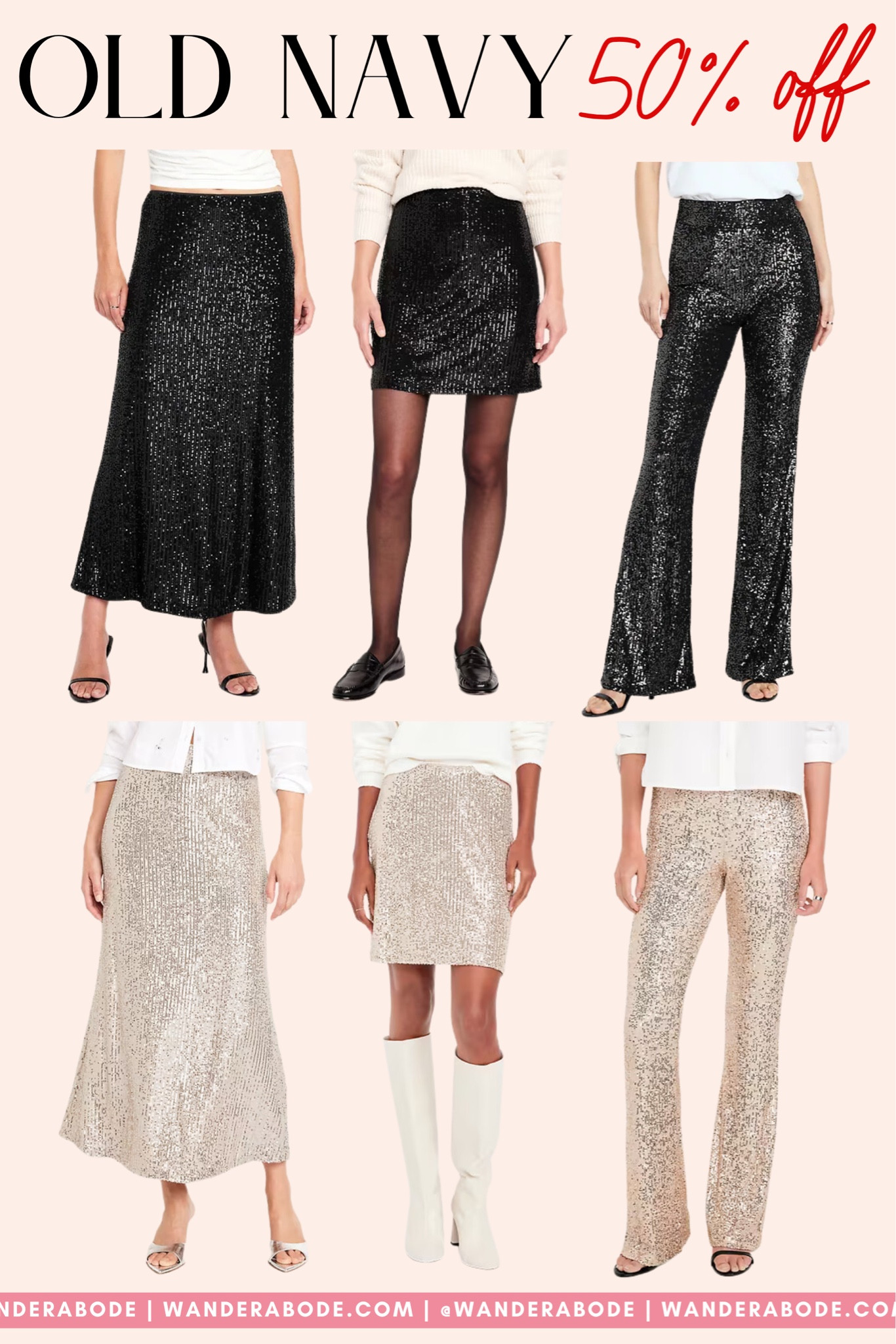 Sequin skirts & pants 50% off at Old Navy! These sell out FAST every year!
Holiday style, sequin pants, holiday outfit, sequin skirt

#LTKHoliday #LTKSaleAlert #LTKFindsUnder50