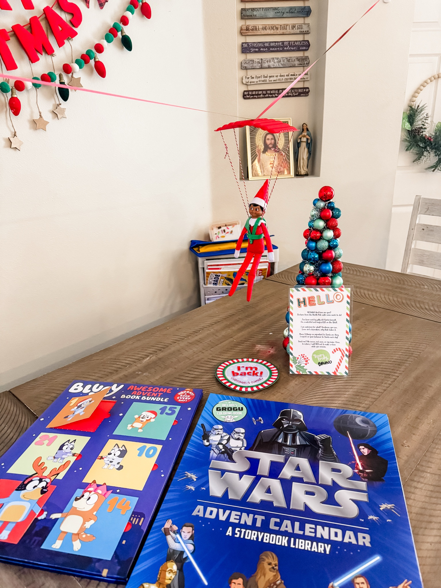 Bruno the Elf has landed into our household and came bearing with gifts. A Bluey Advent Calendar for my 5yo and a Star Wars Advent Calendar for my 8yo. Both are books. 

#LTKSeasonal #LTKFamily #LTKKids