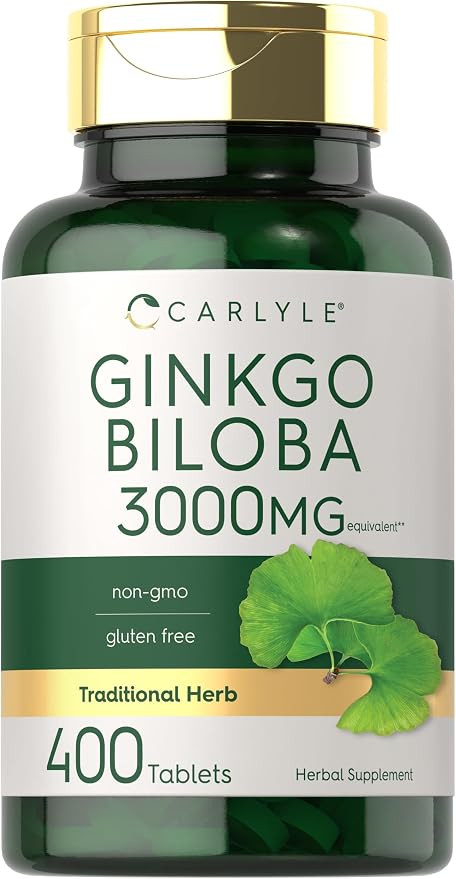 Carlyle Ginkgo Biloba | 400 Tablets | Non-GMO, Gluten Free Herbal Supplement | Amazon (US)