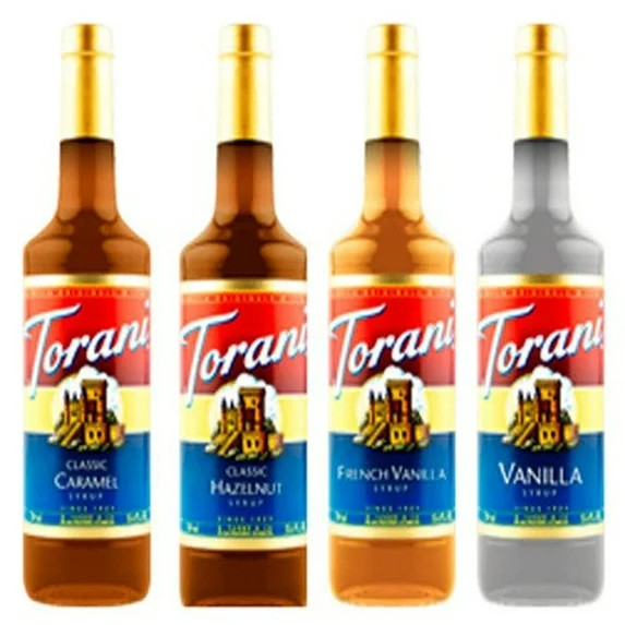 Torani Variety Pack Caramel, French Vanilla, Vanilla & Hazelnut, 25.4 Ounces (Pack of 4) | Walmart (US)