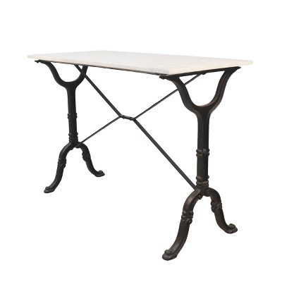Carolina Living Draven Marble Top Console Table White/Black | Target