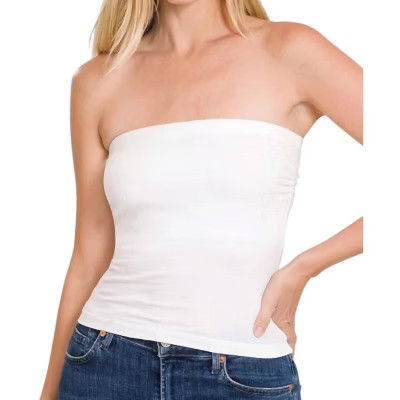 Women's Tube Built-in Bra Top - ZENANA | Target