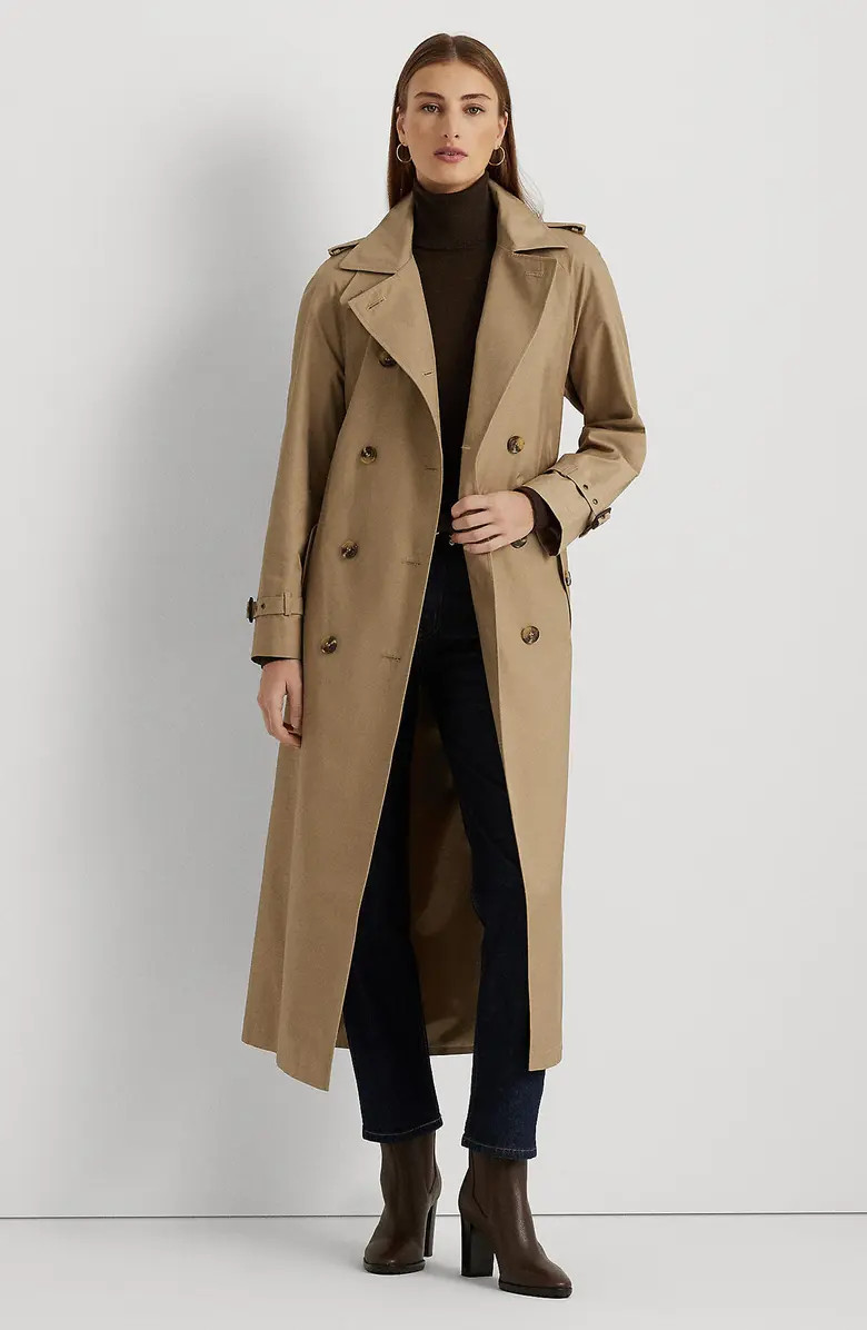 Belted Cotton Blend Gabardine Trench Coat | Nordstrom