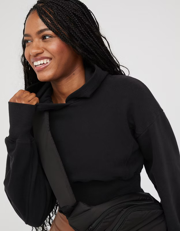 OFFLINE By Aerie Throw-Back Cropped Hoodie | Aerie