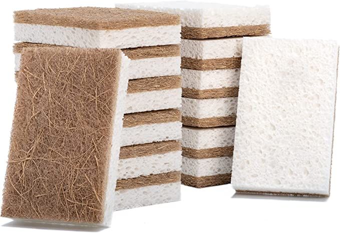 Natural Dish Sponge – 10 Pack – MAGIX WORLD Eco Friendly Kitchen Scrubber – Biodegradable P... | Amazon (US)