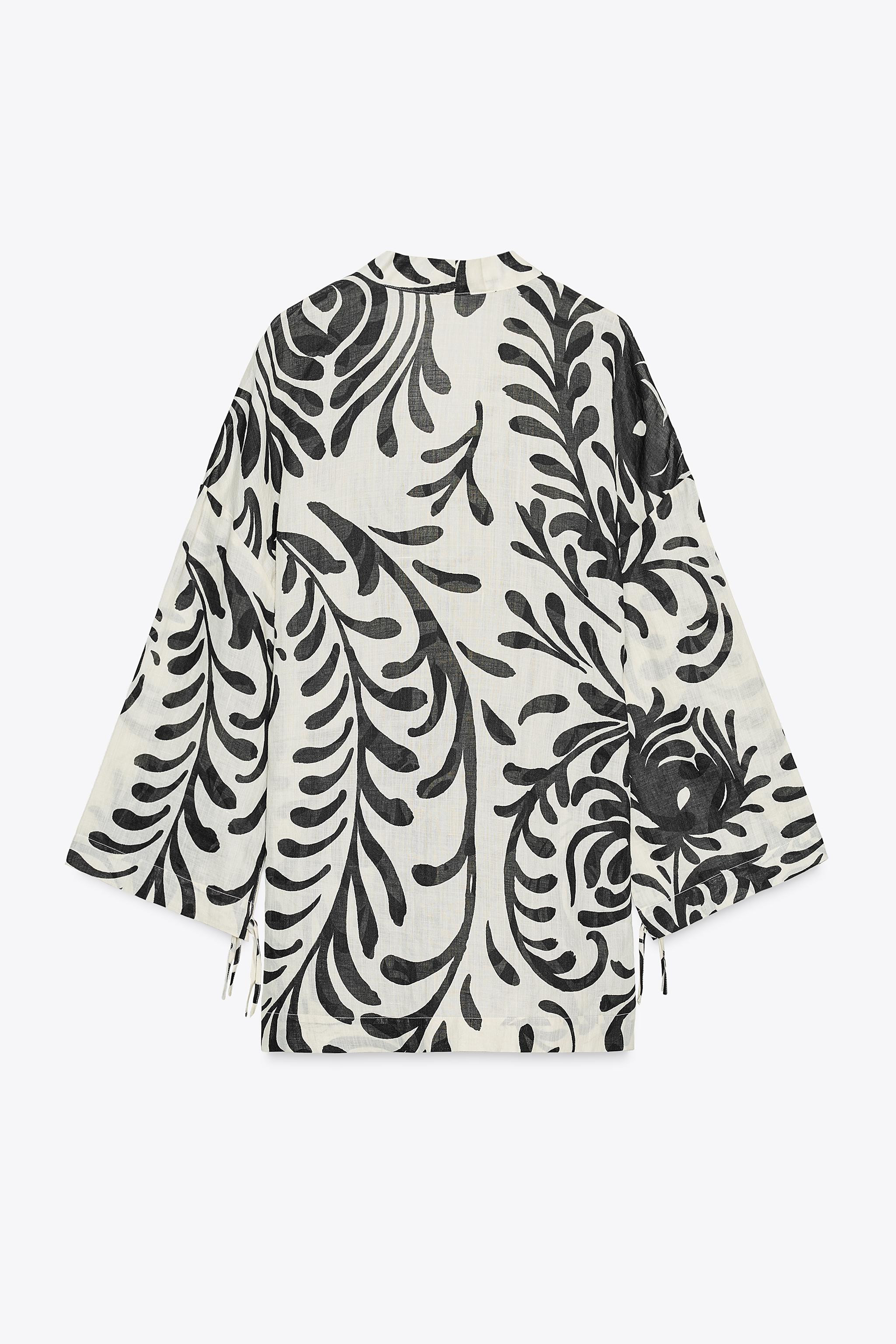 ZW COLLECTION RAMIE PRINTED KIMONO | Zara US