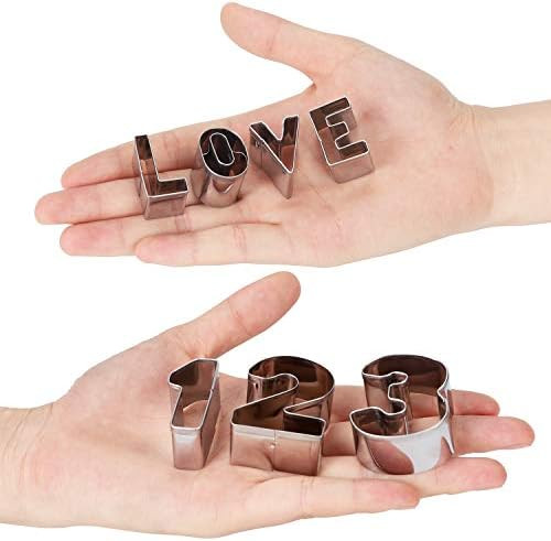 HUAFA Alphabet & Number Cookie Cutters Sets of 35 Pieces Mold Tools for Fondant Biscuit, Cake, Fr... | Amazon (US)