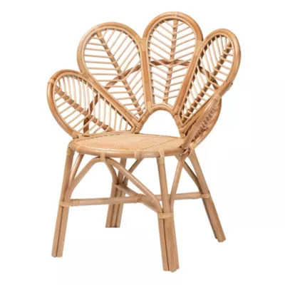 bali & pari Eliava Modern Bohemian Natural Rattan Flower Accent Chair | Belk