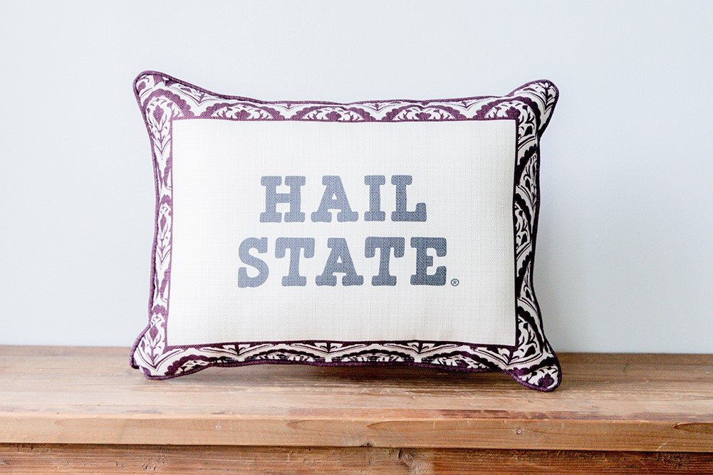 Hail State Scalloped Pillow | Little Birdie | Little Birdie
