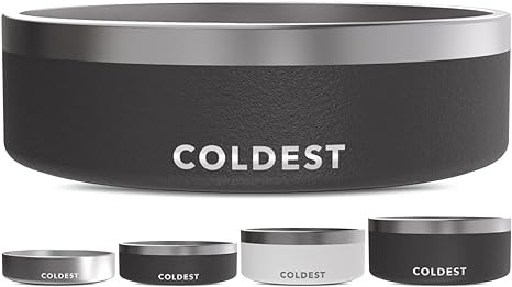 Coldest Dog Bowl - Anti Rust Metal, Non Slip, 3 Layers Insulated Stainless Steel Dog Bowls - Spil... | Amazon (US)