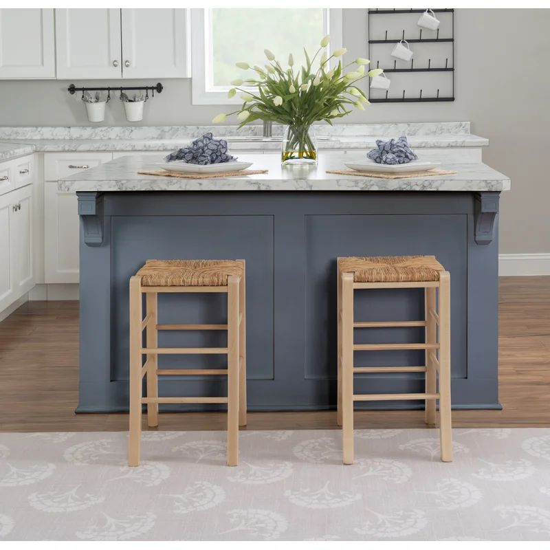 Lucilla Solid Beechwood Counter and Bar Stool With Rattan Seat | Wayfair North America