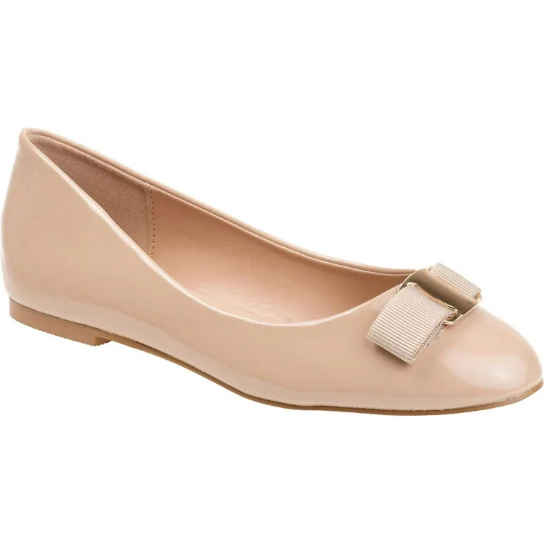 Women's Journee Collection Kim 2 Ballet Flat Nude Faux Leather/Patent 8.5 M | Walmart (US)