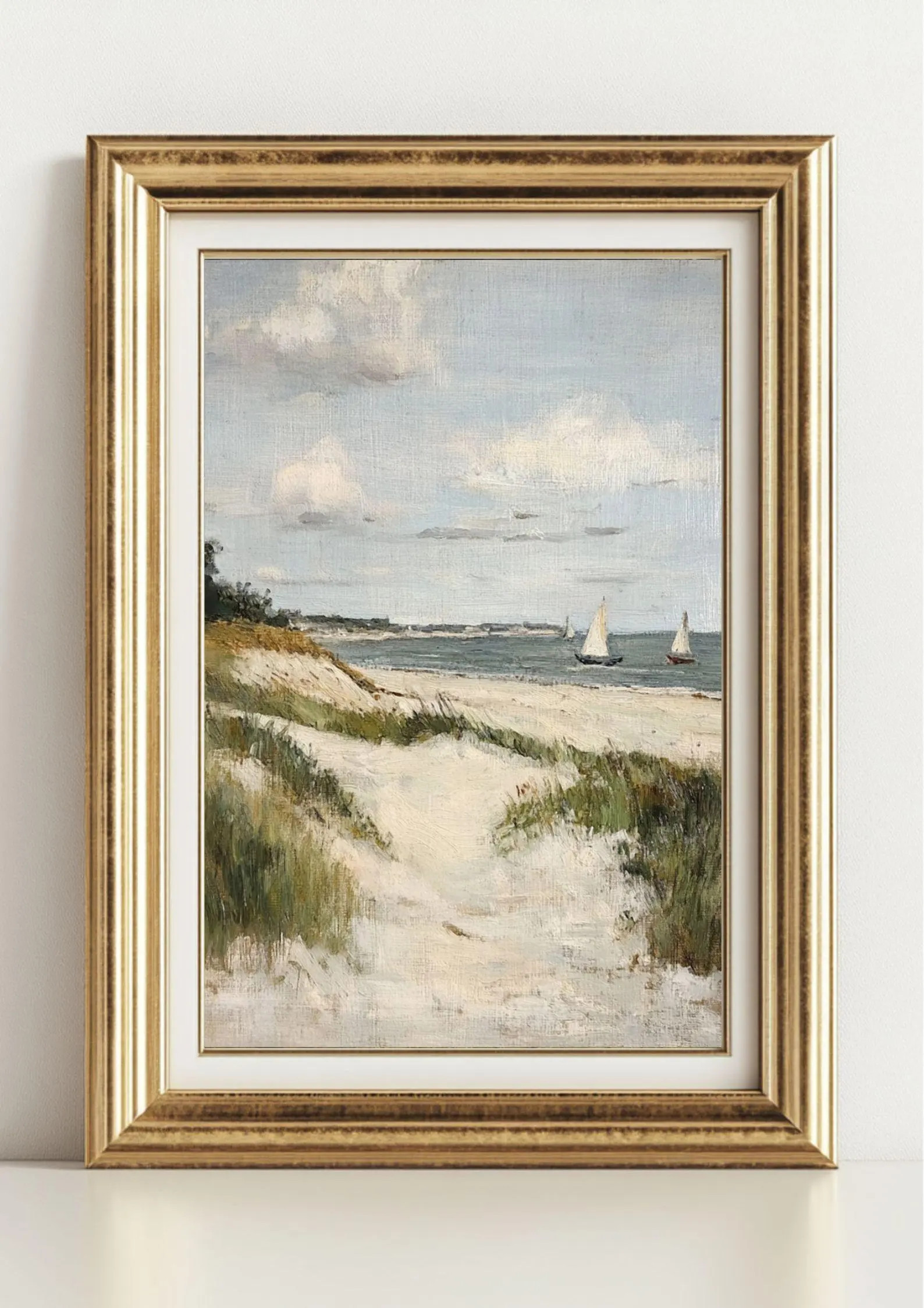 Vintage Sailboats Oil Painting, Coastal Cottagecore Wall Art (Digital Prints) | Etsy (Global)