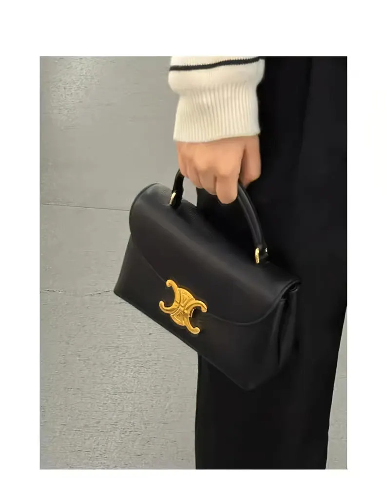 Vintage Celine Leather Shoulder Bag, Genuine Leather Square clutch bag, Elegant Crossbody Handbag... | Etsy (US)