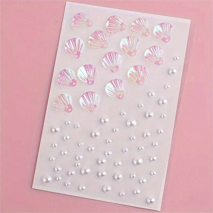 1 Sheet Mermaid Acrylic Delicate Shiny Rhinestone Stickers, Mermaid Style Shell Shape & Cabochon ... | SHEIN