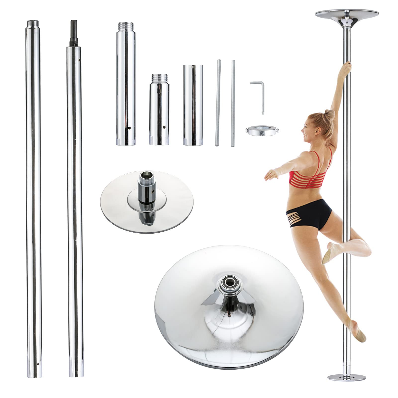 UMEKEN Spinning Static Dance Pole Portable Removable Adjustable 45mm Dancing Pole for Home Exerci... | Amazon (US)
