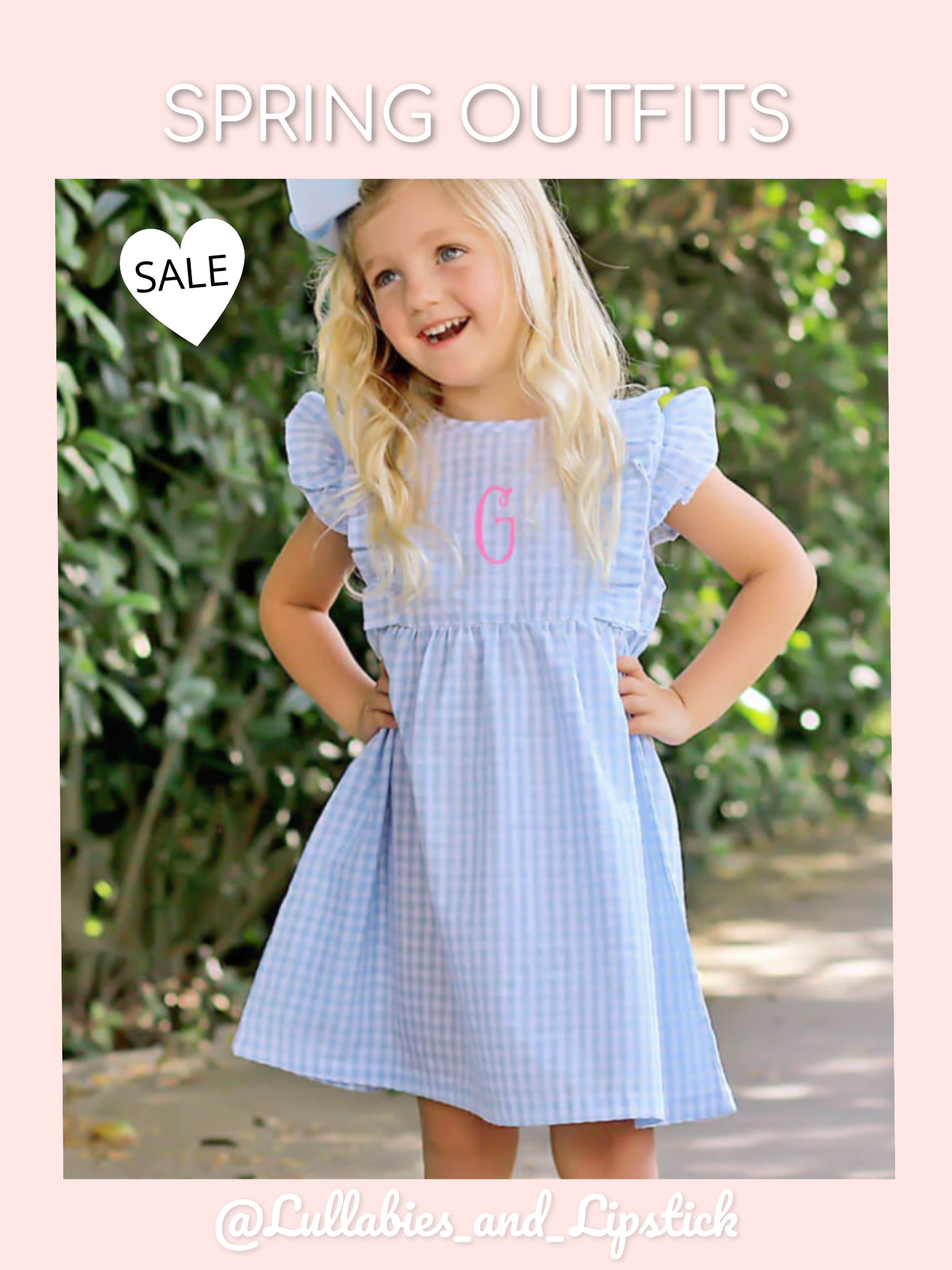 Little girls monogrammed dresses on sale!! Would be so cute for Mother’s Day 

Girls dresses | toddler dresses | baby outfits | baby shower gifts | little girls | toddler girls | little girls dresses for Mother’s Day #LTKUnder50 

#LTKSeasonal #LTKfamily #LTKkids