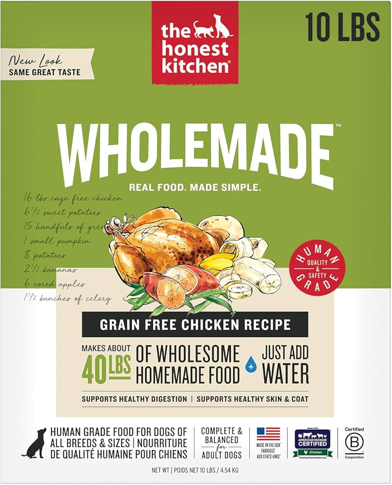The Honest Kitchen Human Grade Wholemade™ Dehydrated Grain Free Dog Food - Complete & Balanced ... | Amazon (US)