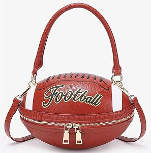 Women Unique Novelty Football Purse, Ball Shaped Handbag Crossbody Shoulder Bag | Amazon (US)