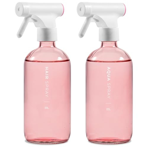 MaisoNovo Spray Bottle for Hair - 16.9 fl oz Pink x 2 with 16 Labels | Amazon (US)