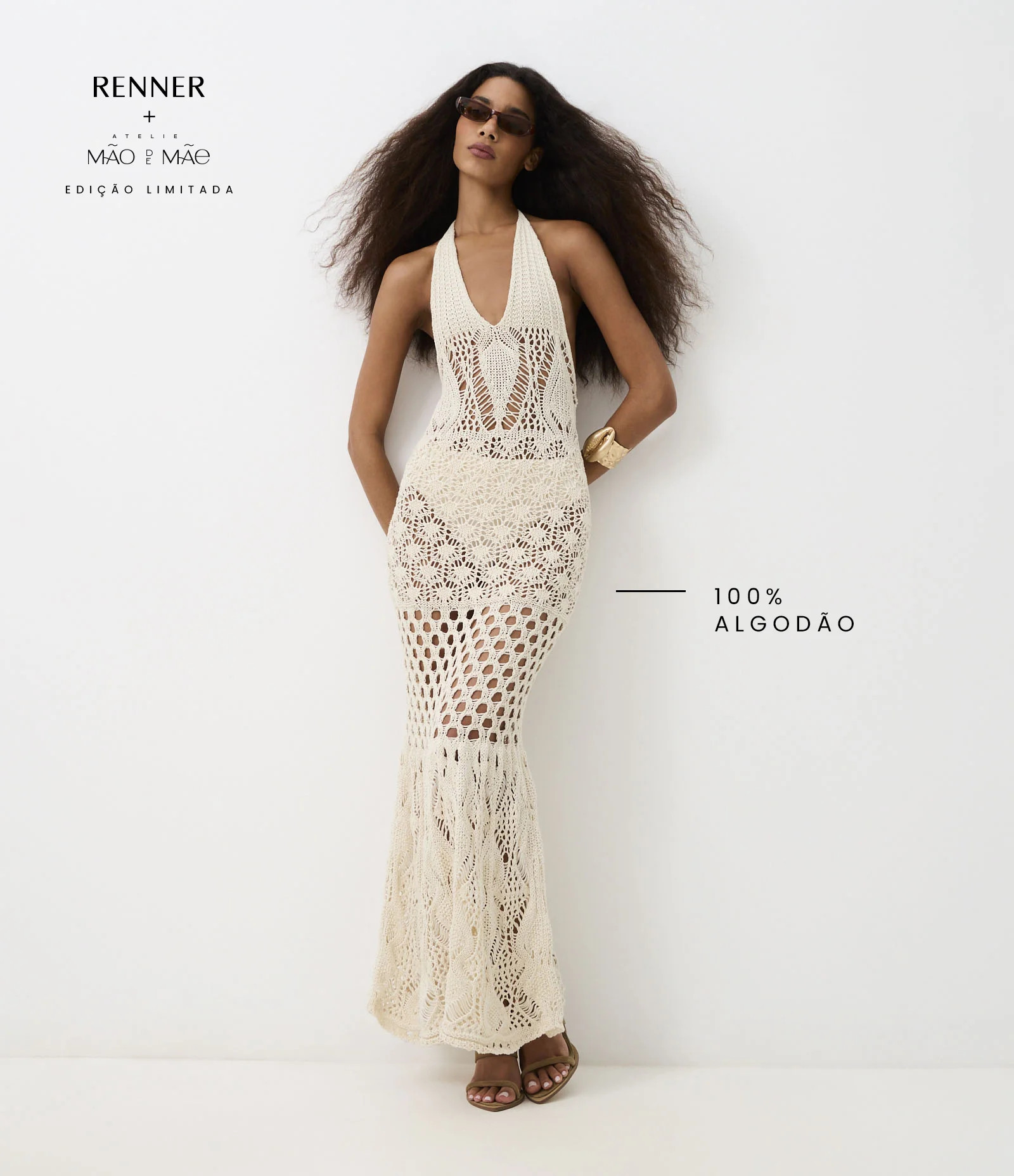 Saída de Praia Vestido Longo de Frente Única em Tricô Branco - Lojas Renner | Renner (BR)