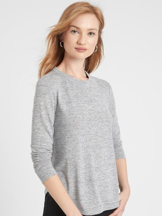 LuxeSpun Curved-Hem Top | Banana Republic Factory