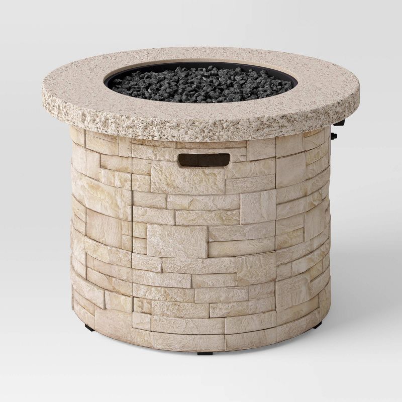 34" Stack Stone Liquid Propane Fire Pit - Light Brown - Threshold™ | Target