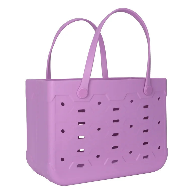 Mainstays Plastic Large Laundry Flex Tote, 18"W x 8.75"D x 13"H, Orchid Bloom | Walmart (US)