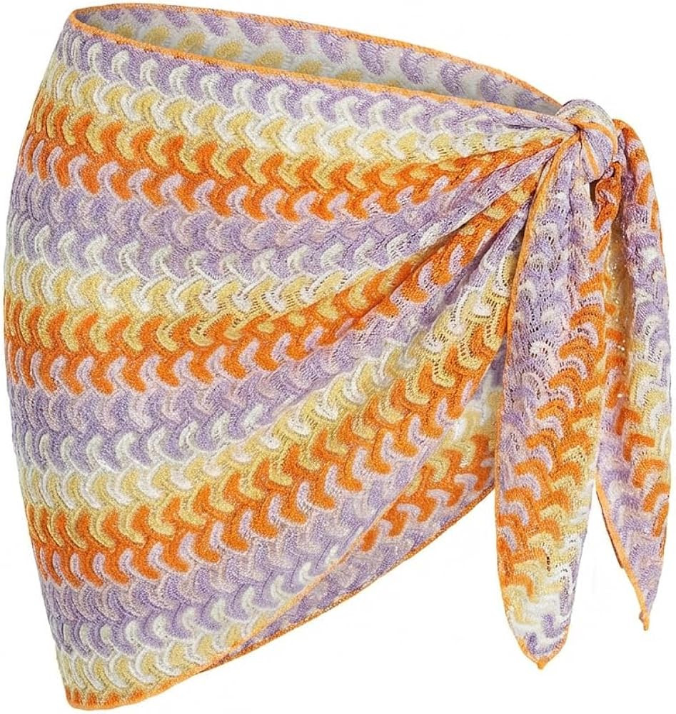 ZAFUL Women's Sarong Coverups Textured Mesh Scalloped Hem Triangle Bathing Suit Cover Up Mini Ski... | Amazon (US)