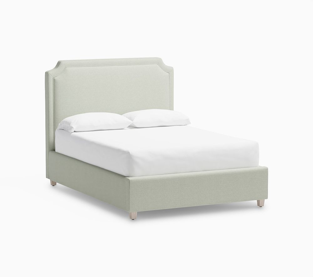 Ava Upholstered Storage Bed Full Eco Performance Weave Sage | Pottery Barn Kids