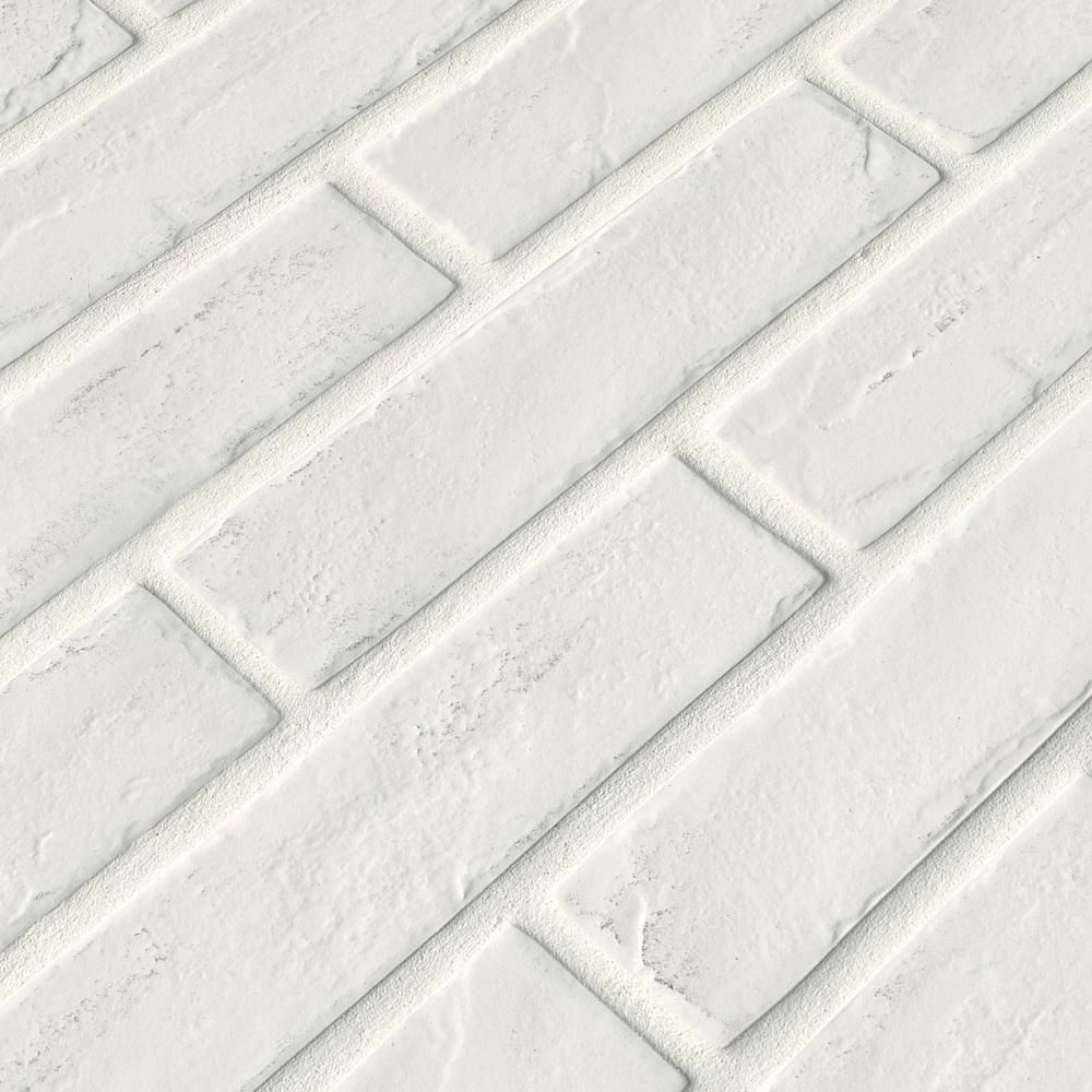 Capella White Brick 2-1/3 in. x 10 in. Matte Porcelain Floor and Wall Tile (5.17 sq. ft. / case) | The Home Depot