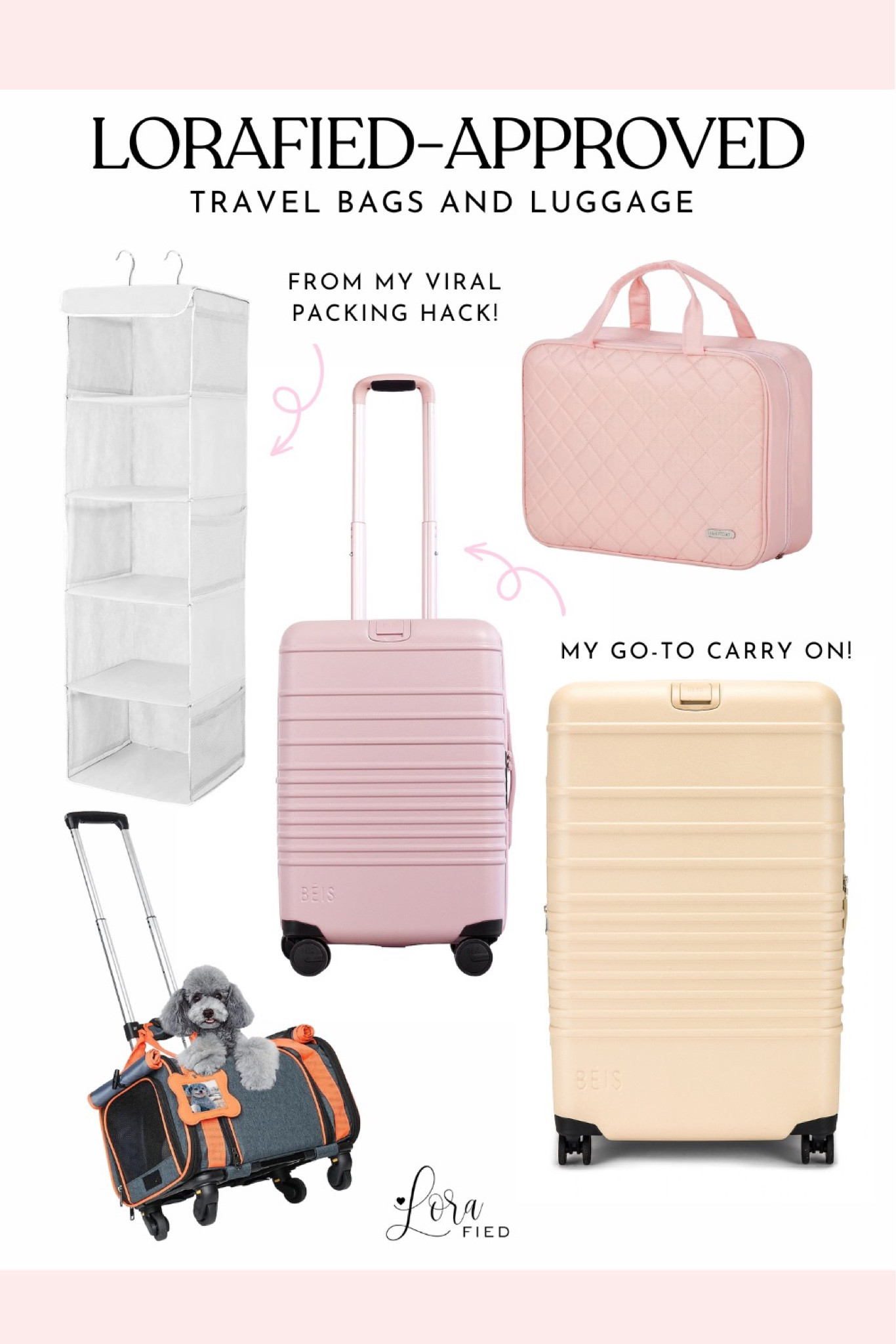 LORAfied Approved - Travel Bags and Luggage

luggage, carry on luggage, travel bags, cosmetic bag, pet carrier, amazon travel essentials 

#LTKtravel #LTKitbag #LTKfamily