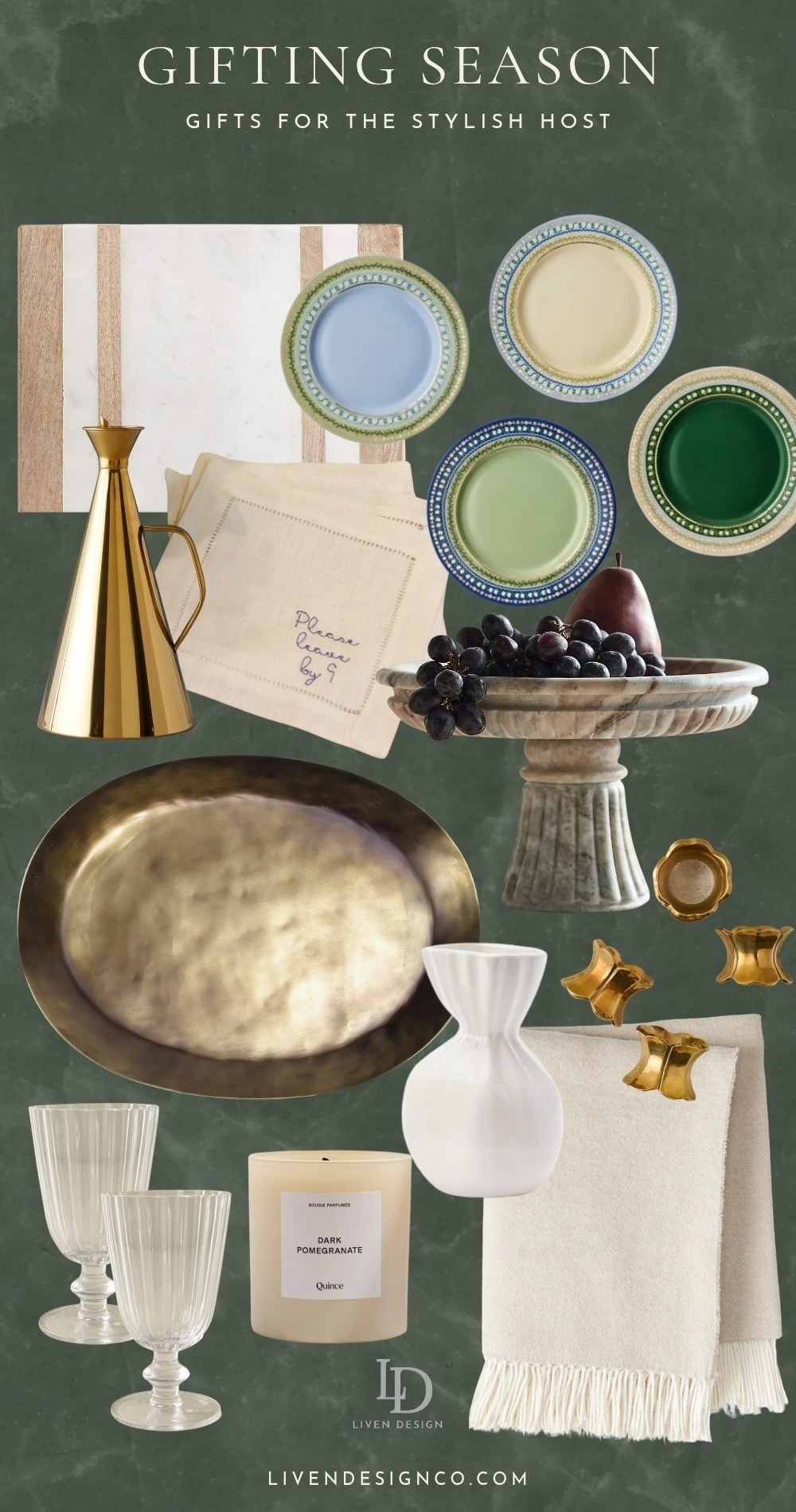 Gift guide. Gift for host. Gift for her. Christmas gift. Holiday gifts. Entertaining. Dinnerware. Gift for couple. Cruet. Cocktail napkins. Pedestal bowl. Serving platter. Glassware. Candle. Throw blanket.

#LTKGiftGuide #LTKHoliday #LTKFindsUnder100