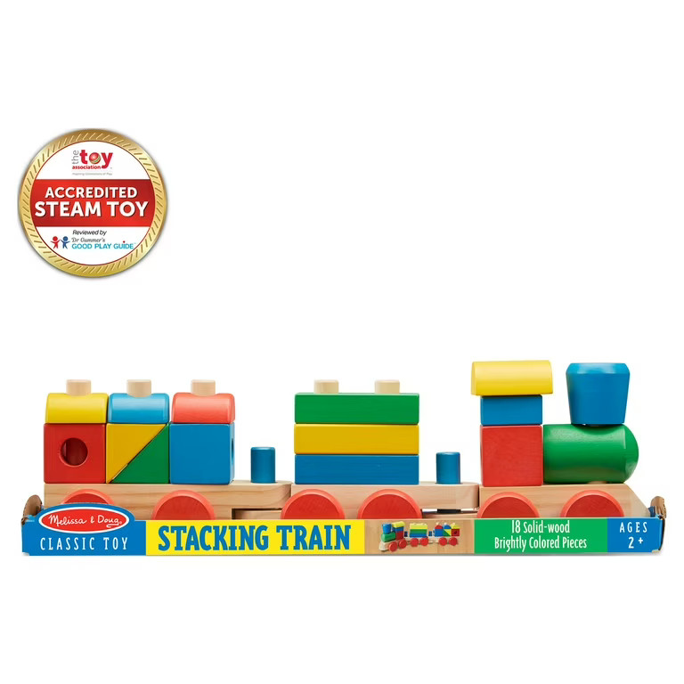 Melissa & Doug Stacking Train - Classic Wooden Toddler Toy (18 pcs) | Walmart (US)