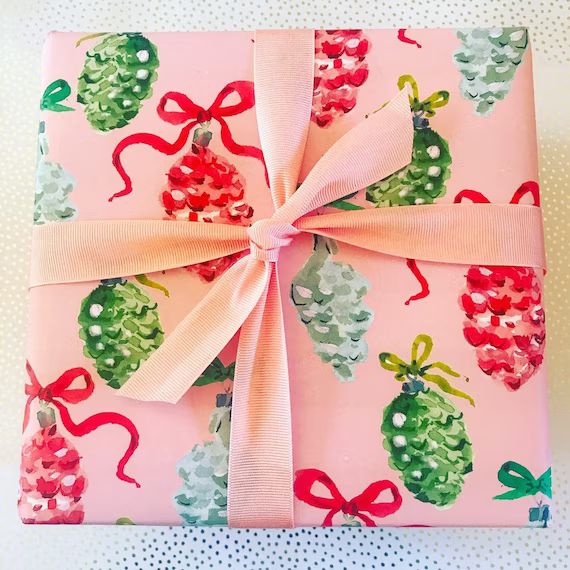 Wrapping Paper: Vintage Ornaments christmas Holiday Gift | Etsy | Etsy (US)