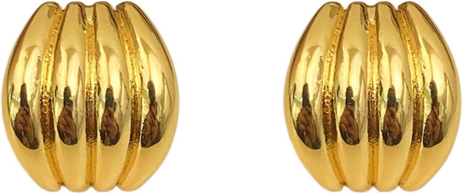 Statement Chunky Gold Earrings for Women Unique Square Stainless Steel Heaven Mayhem Button Stud ... | Amazon (US)