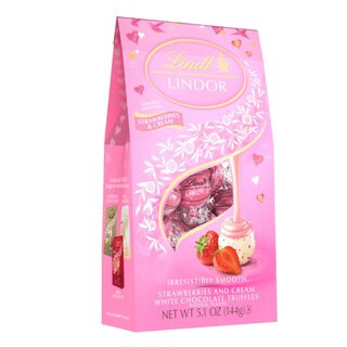 Lindt Lindor Strawberries and Cream White Chocolate Truffles, Valentine's Day Candy, 5.1 OZ | CVS Health