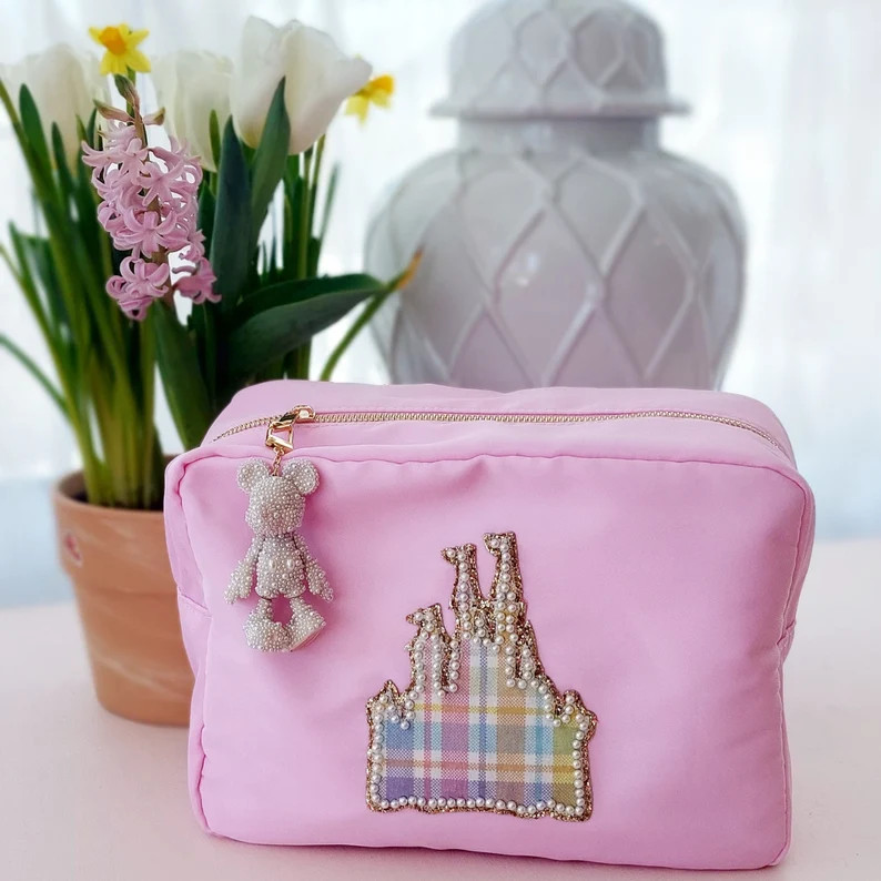 XL Pink Single Castle Gold Zipper Pouch | Etsy | Etsy (US)